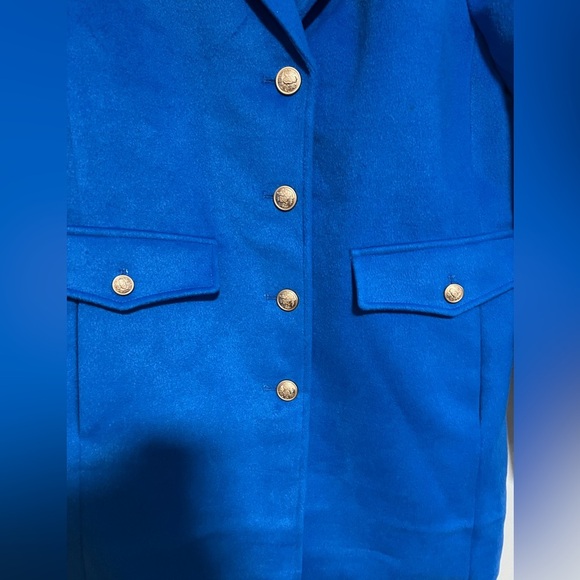 Boston Proper Classic Princess Blue Tailored Pea Coat Size 8 Old Money Preppy - Picture 4 of 12